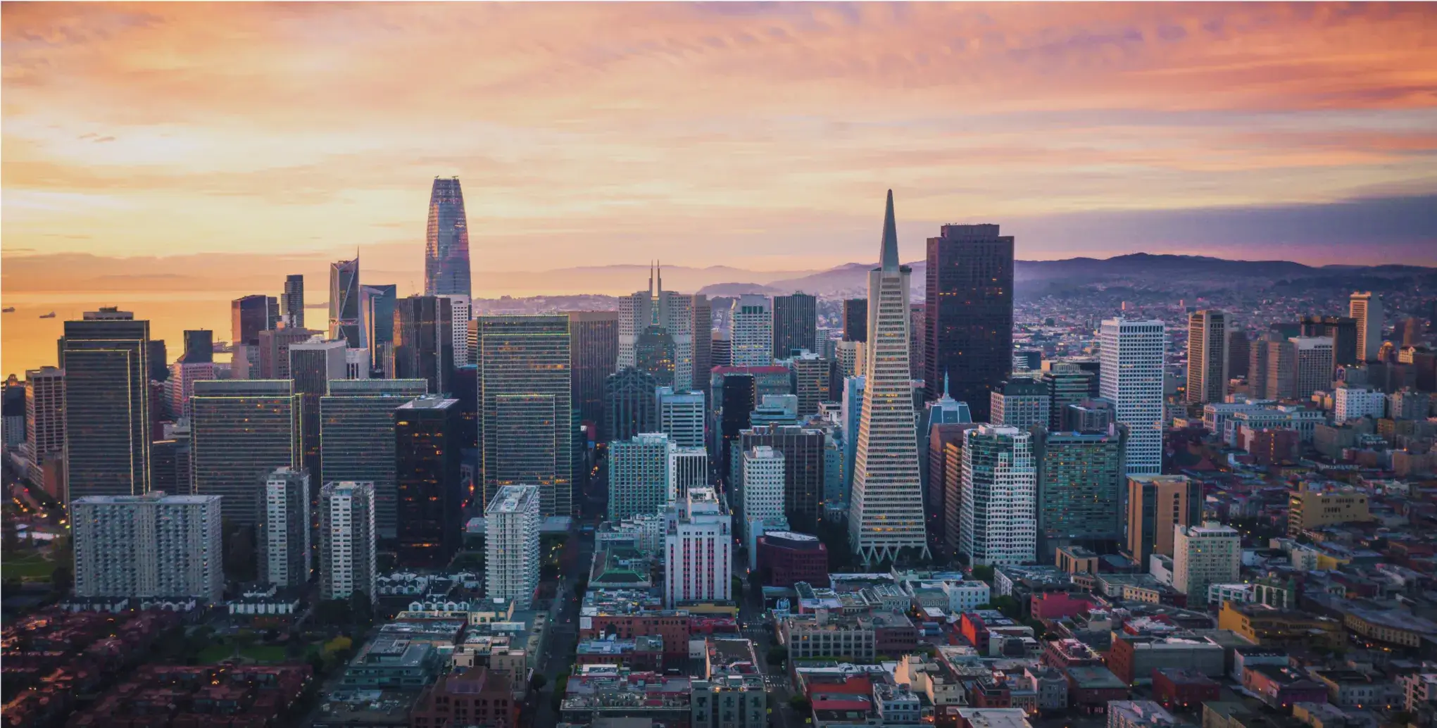 San Francisco skyline at sunset